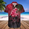 Washington State Cougars Red Coconut Tree Tropical Grunge Hawaiian Shirt