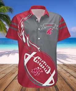 Washington State Cougars Red Flame Ball Hawaiian Shirt V2