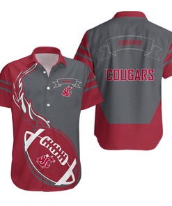 Washington State Cougars Red Flame Ball Hawaiian Shirt V2