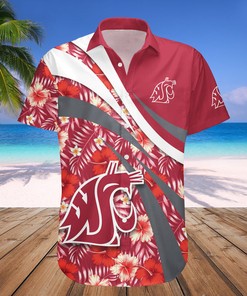 Washington State Cougars Red Hibiscus Style Hawaii Shirt