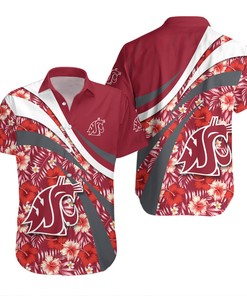 Washington State Cougars Red Hibiscus Style Hawaii Shirt