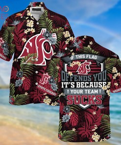 Washington State Cougars Tropical Flowers Hawaiian Shirt for Fans