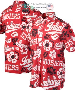 Wes & Willy Floral Crimson Hawaii Shirt - Perfect Addition To Your Indiana Hoosiers Collection 