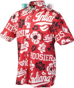 Wes & Willy Floral Crimson Hawaii Shirt - Perfect Addition To Your Indiana Hoosiers Collection