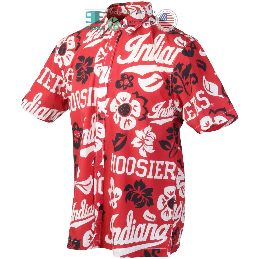 Wes & Willy Floral Crimson Hawaii Shirt - Perfect Addition To Your Indiana Hoosiers Collection