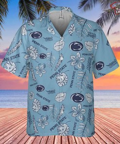 Wes & Willy Vintage Floral Light Blue Penn State Nittany Lions Hawaiian Shirt for Fans
