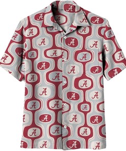 Wes and Willy Mens College Cabana Boy Retro Button Down Hawaiian Short Sleeve Shirt for Football Fans