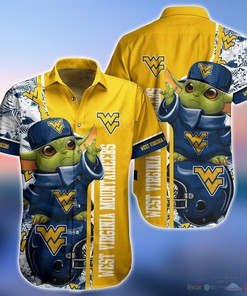 West Virginia Mountaineers Baby Yoda NCAA Hawaiian Shirt and Shorts Set 