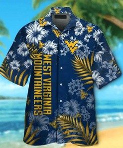 West Virginia Mountaineers Hawaiian Shirt with Flowers