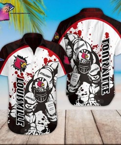 White and Red NCAA Louisville Cardinals Hawaiian Shirt for Men 