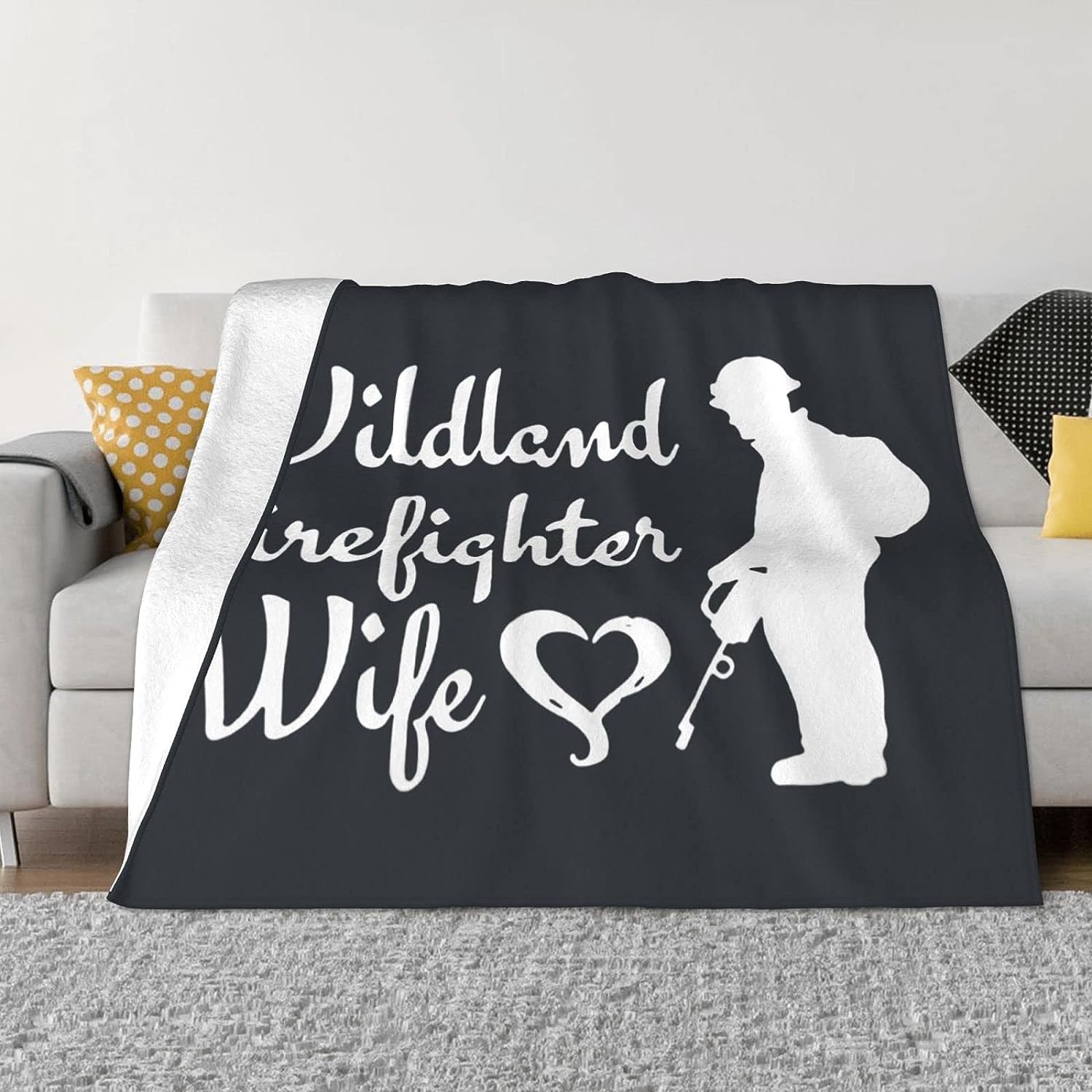Wildland Firefighters Wife Flannel Throw Blanket - Home Decor