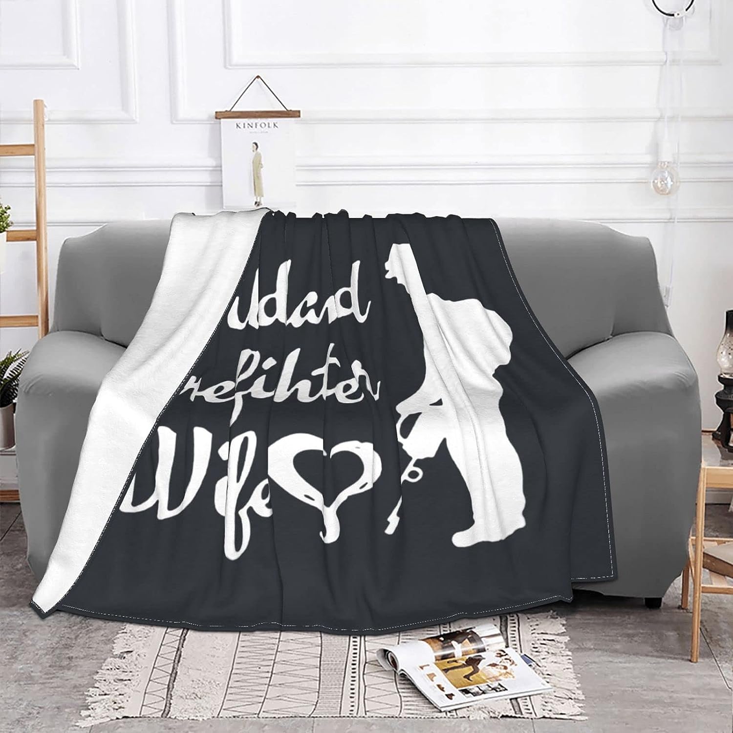 Wildland Firefighters Wife Flannel Throw Blanket - Home Decor