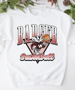 Wisconsin Badger Basketball Ringer Tee, Badgers Basketball Shirt