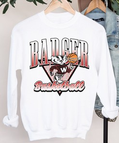 Wisconsin Badger Basketball Ringer Tee, Badgers Basketball Shirt