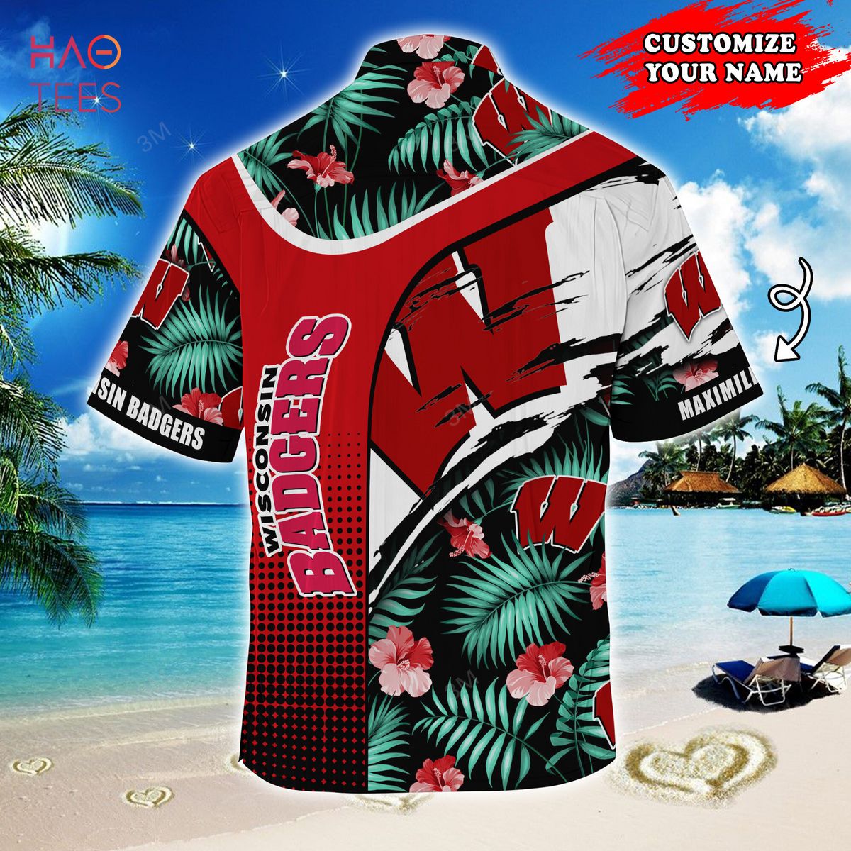 Wisconsin Badgers Customized Hawaiian Shirt, Perfect for Sports Fans