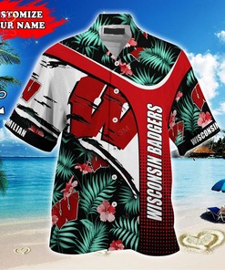 Wisconsin Badgers Customized Hawaiian Shirt, Perfect for Sports Fans