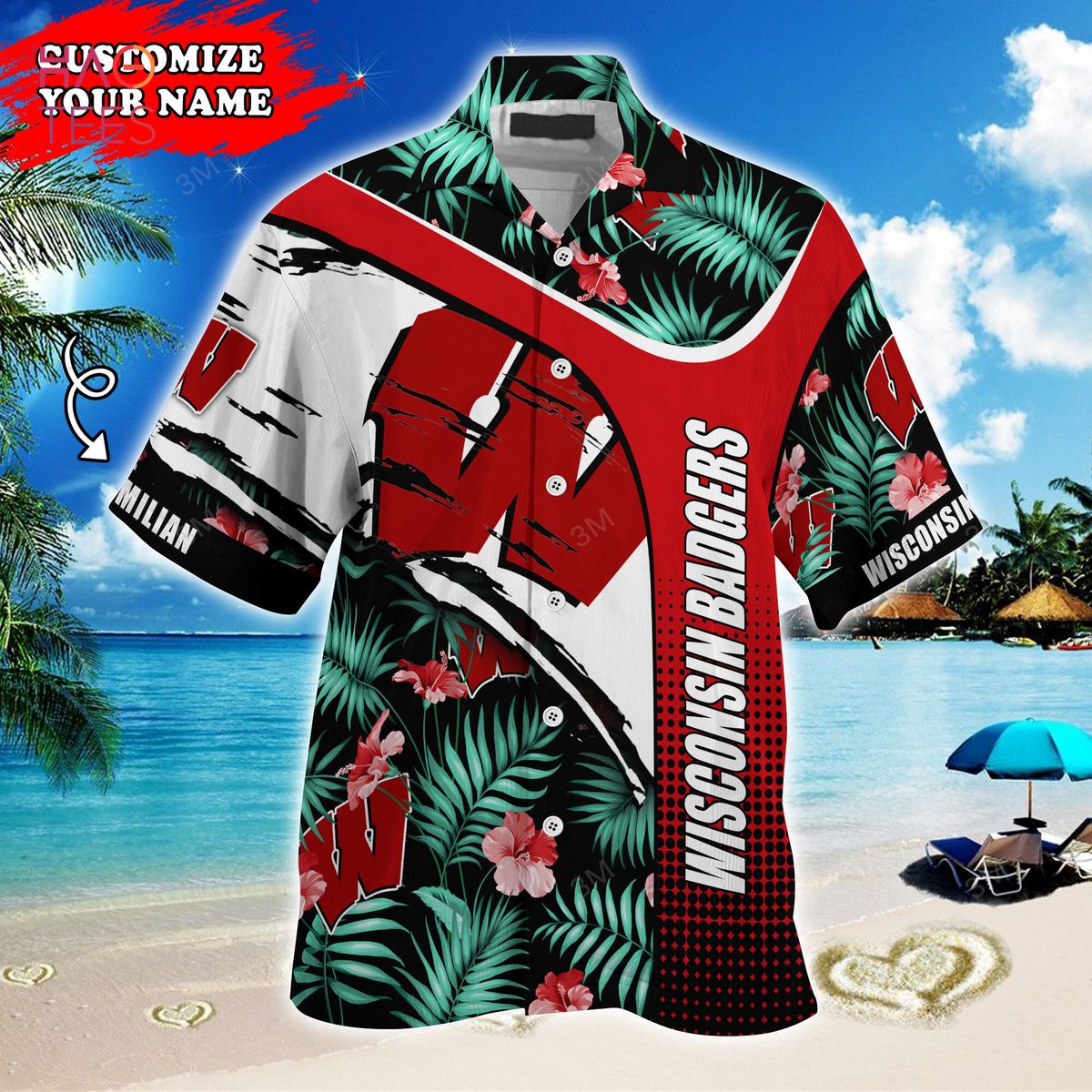 Wisconsin Badgers Customized Hawaiian Shirt, Perfect for Sports Fans