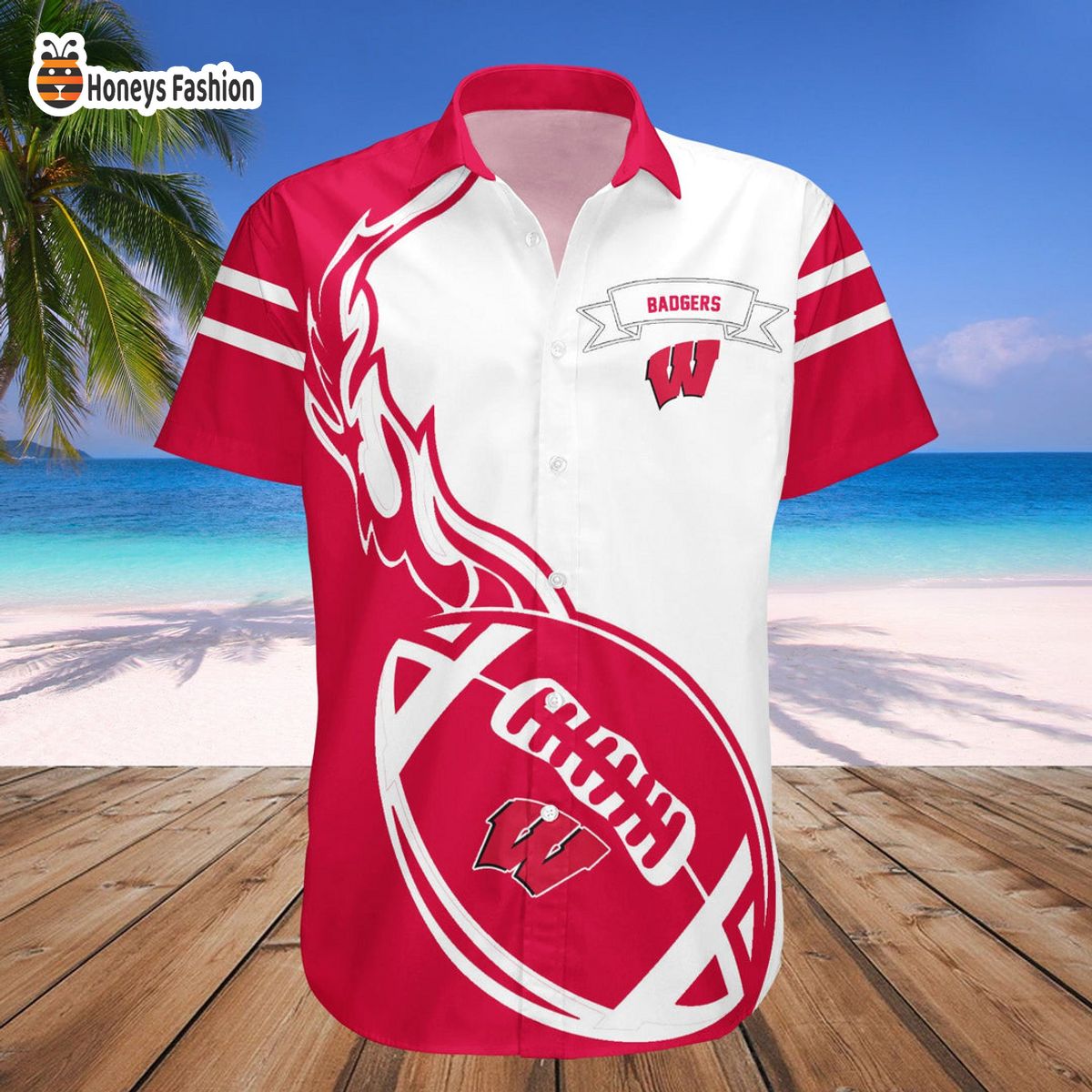 Wisconsin Badgers Genuine NCAA Hawaiian Shirt