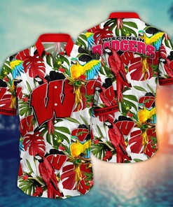 Wisconsin Badgers NCAA Flower Hawaii Shirt For Fans Ver 1