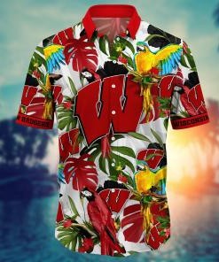 Wisconsin Badgers NCAA Flower Hawaii Shirt For Fans Ver 1
