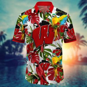 Wisconsin Badgers NCAA Flower Hawaii Shirt For Fans Ver 1