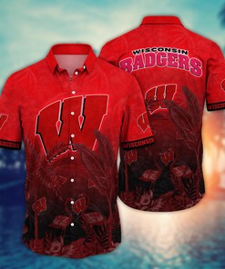 Wisconsin Badgers NCAA Flower Hawaii Shirt For Fans Ver 10