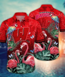 Wisconsin Badgers NCAA Flower Hawaii Shirt For Fans Ver 11