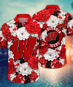 Wisconsin Badgers NCAA Flower Hawaii Shirt For Fans Ver 12
