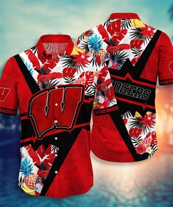 Wisconsin Badgers NCAA Flower Hawaii Shirt For Fans Ver 13