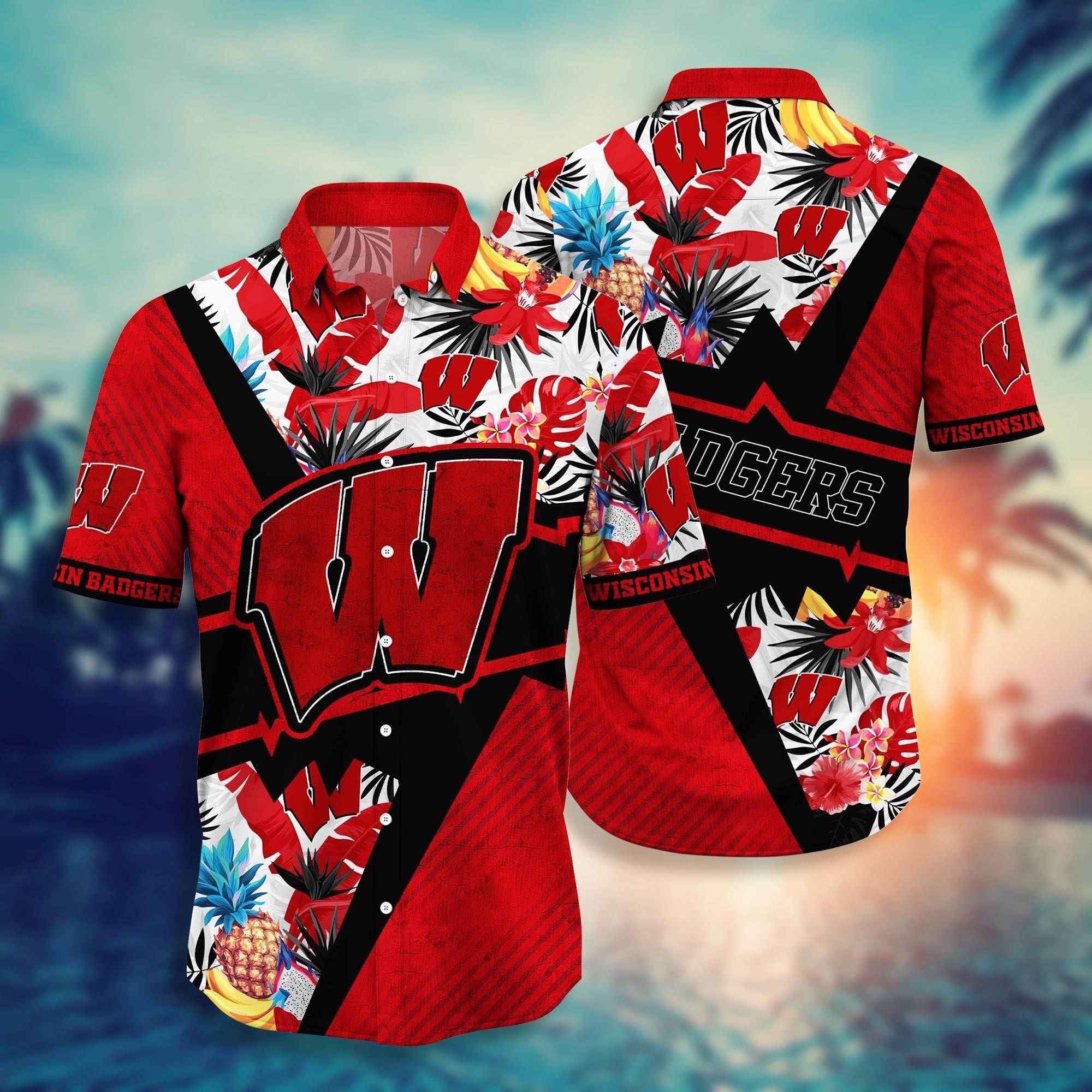 Wisconsin Badgers NCAA Flower Hawaii Shirt For Fans Ver 13