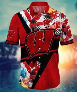 Wisconsin Badgers NCAA Flower Hawaii Shirt For Fans Ver 13
