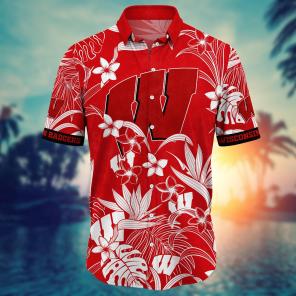 Wisconsin Badgers NCAA Flower Hawaii Shirt For Fans Ver 14