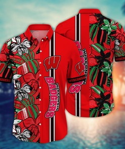 Wisconsin Badgers NCAA Flower Hawaii Shirt For Fans Ver 15