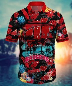 Wisconsin Badgers NCAA Flower Hawaii Shirt For Fans Ver 16