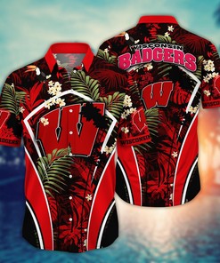 Wisconsin Badgers NCAA Flower Hawaii Shirt For Fans Ver 17