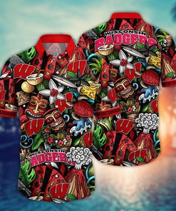 Wisconsin Badgers NCAA Flower Hawaii Shirt For Fans Ver 18