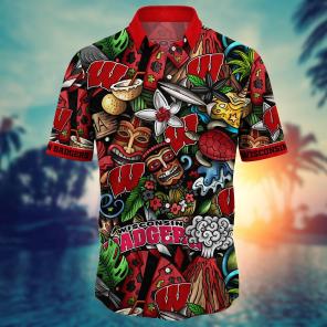 Wisconsin Badgers NCAA Flower Hawaii Shirt For Fans Ver 18