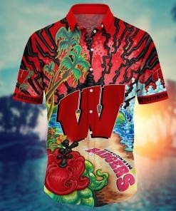 Wisconsin Badgers NCAA Flower Hawaii Shirt For Fans Ver 2
