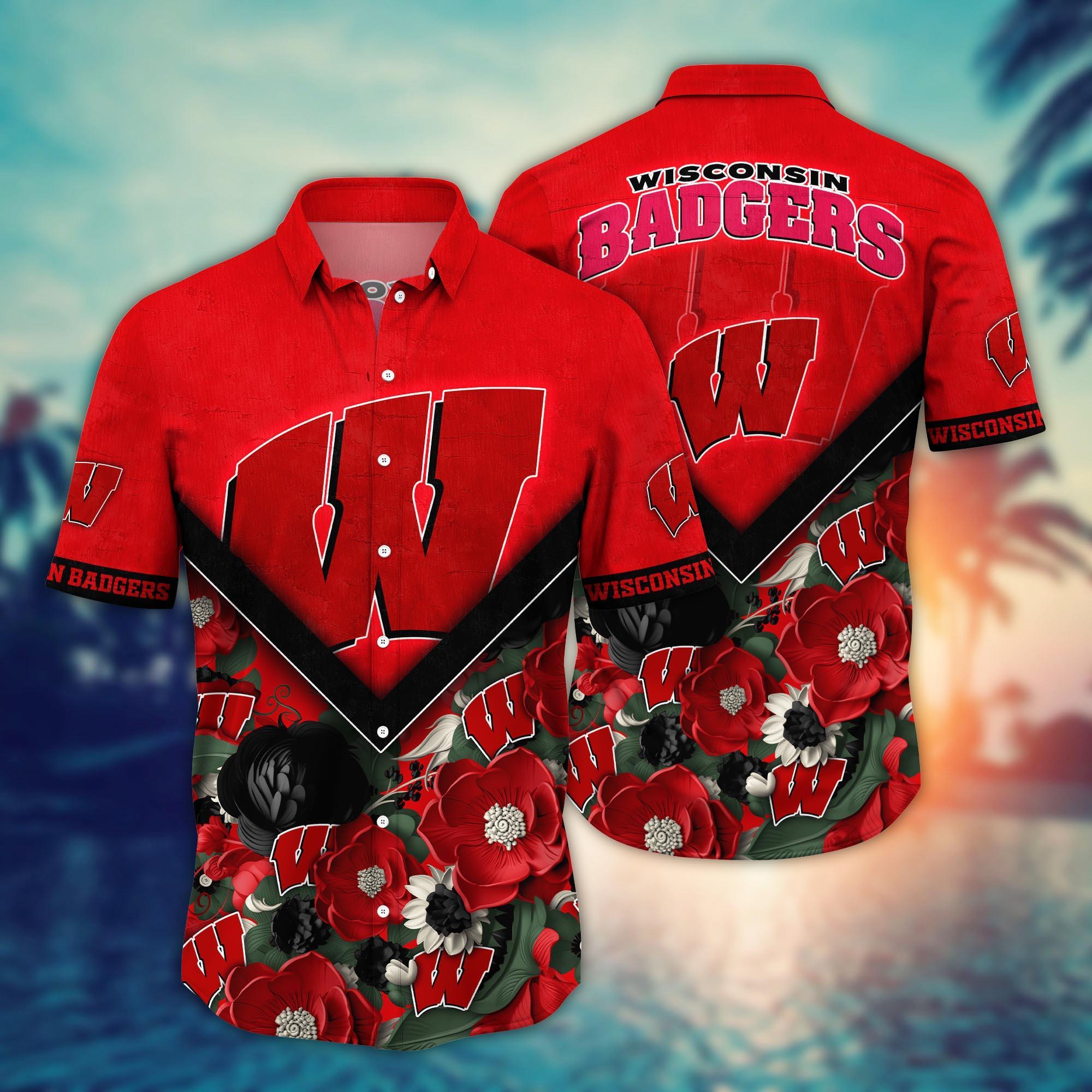 Wisconsin Badgers NCAA Flower Hawaii Shirt For Fans Ver 20