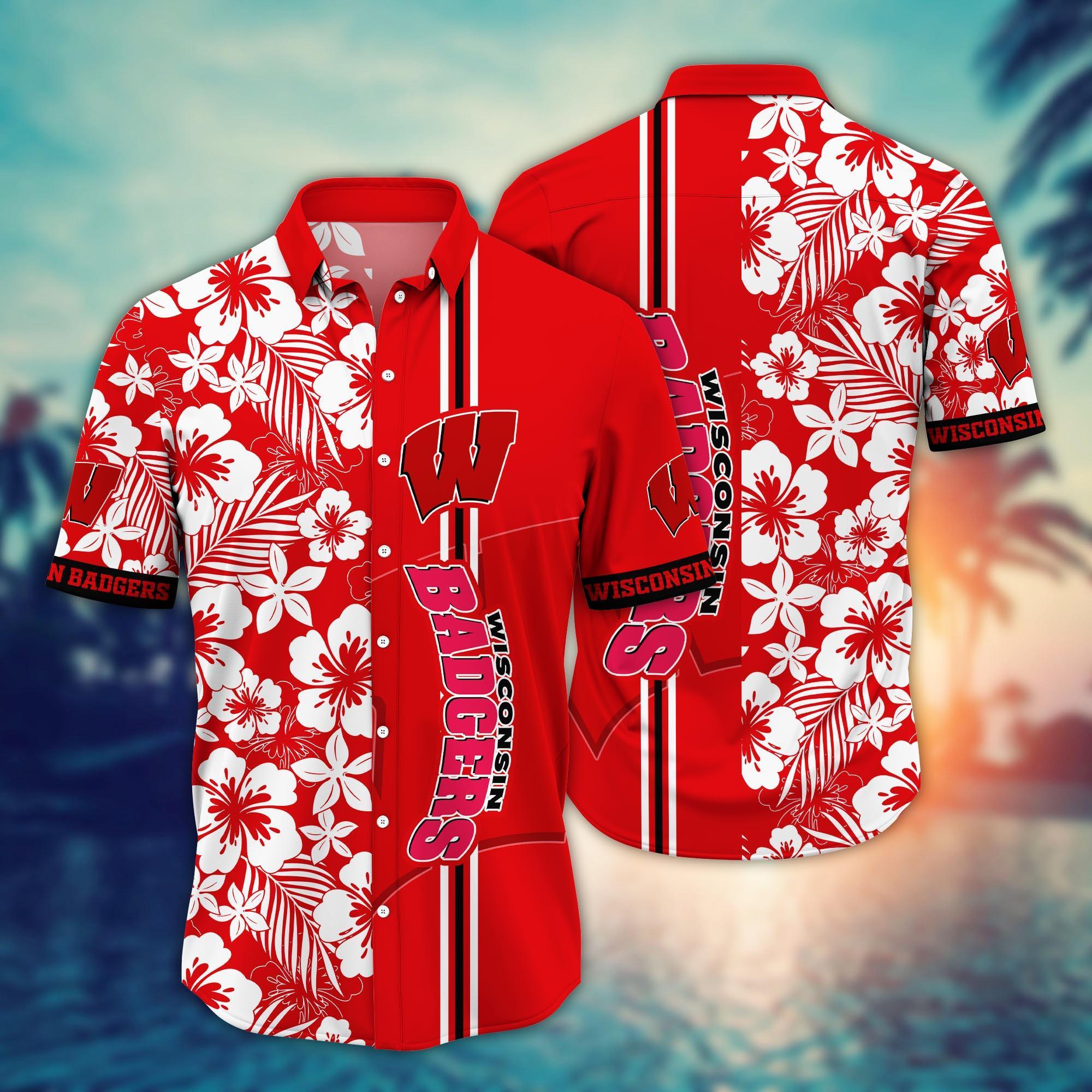 Wisconsin Badgers NCAA Flower Hawaii Shirt For Fans Ver 21