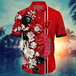 Wisconsin Badgers NCAA Flower Hawaii Shirt For Fans Ver 23