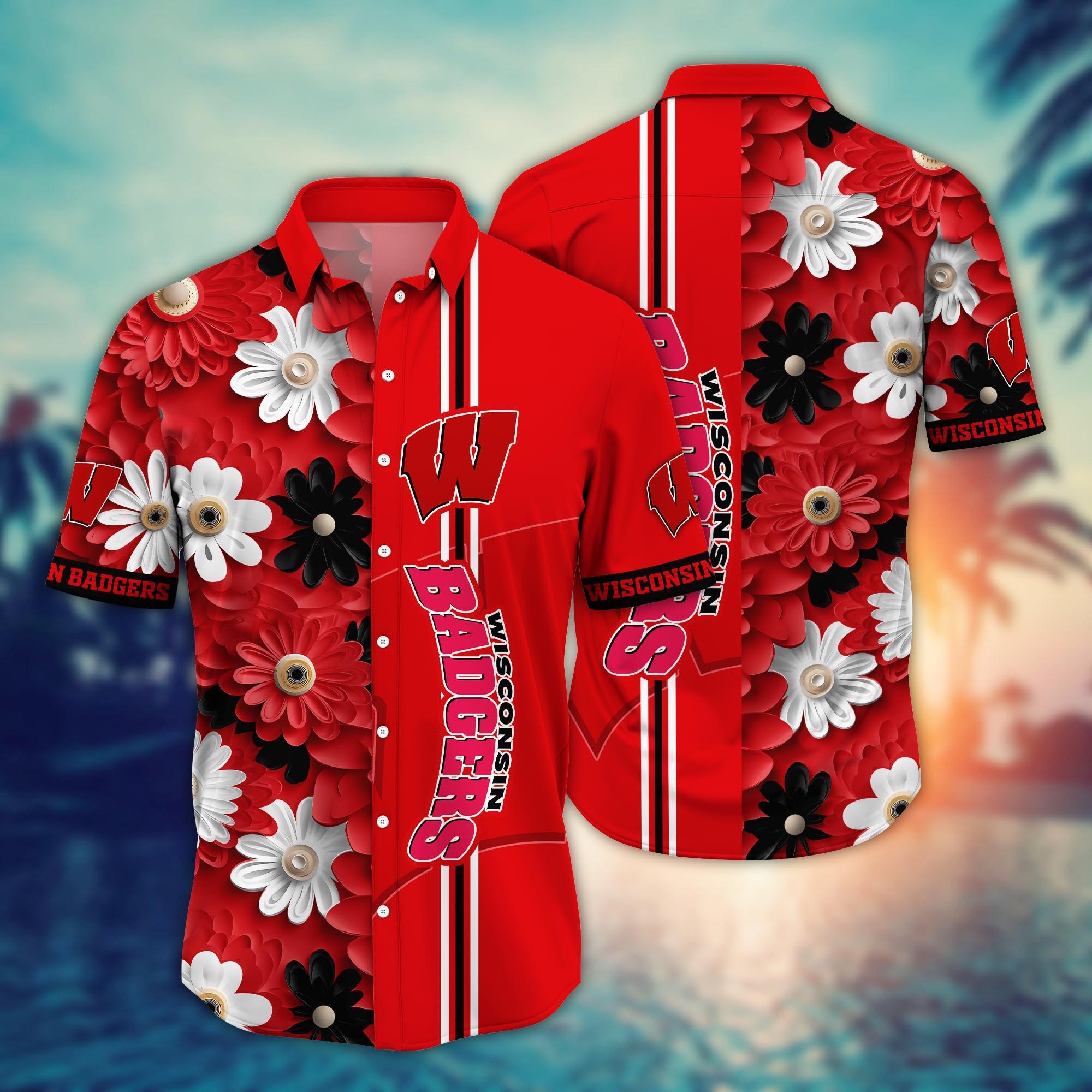 Wisconsin Badgers NCAA Flower Hawaii Shirt For Fans Ver 26