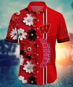 Wisconsin Badgers NCAA Flower Hawaii Shirt For Fans Ver 26