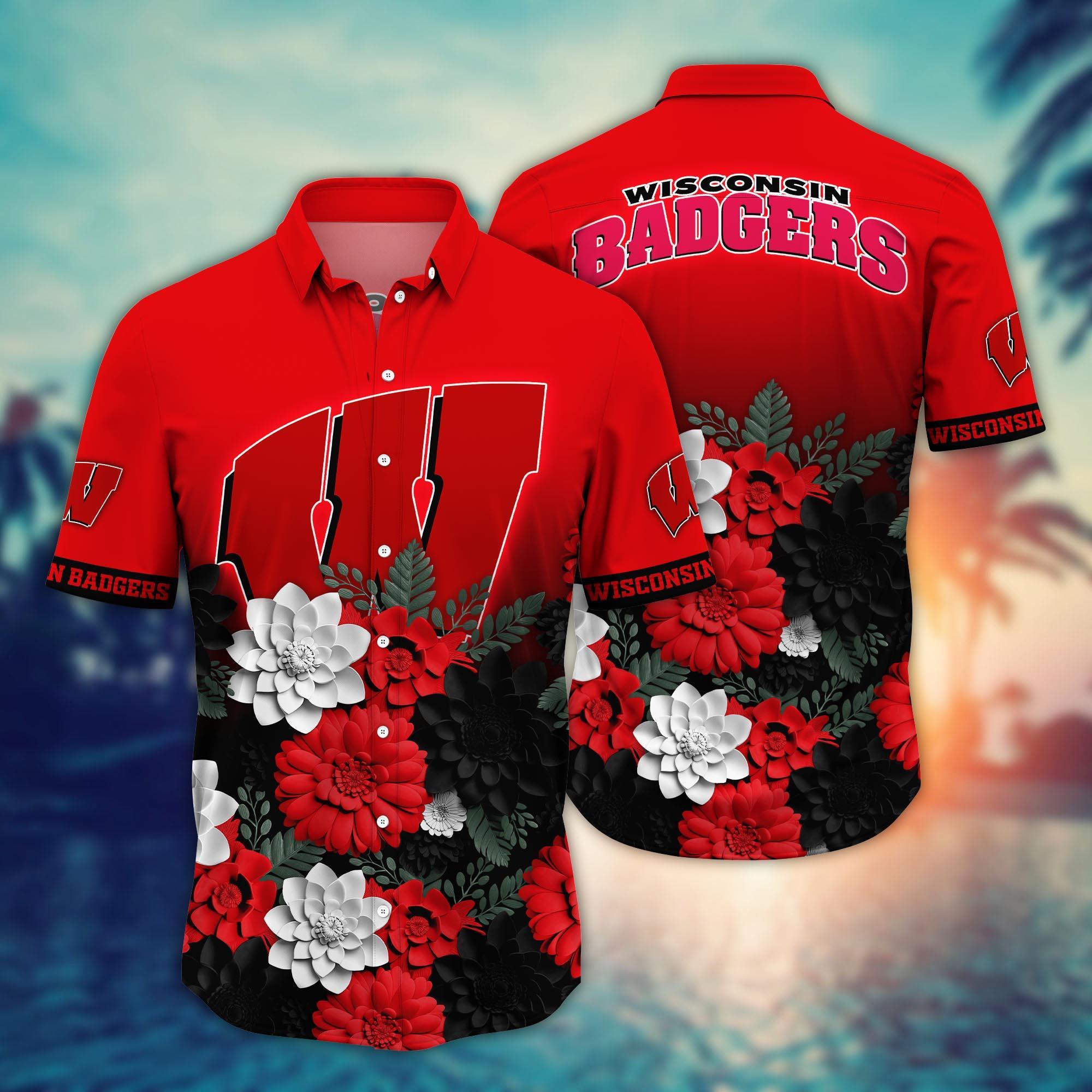 Wisconsin Badgers NCAA Flower Hawaii Shirt For Fans Ver 27