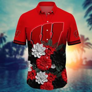 Wisconsin Badgers NCAA Flower Hawaii Shirt For Fans Ver 27