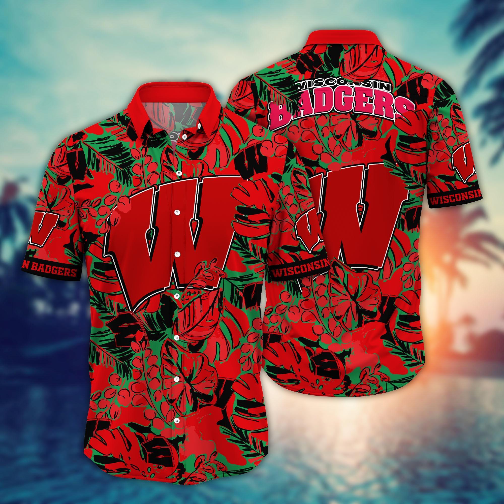 Wisconsin Badgers NCAA Flower Hawaii Shirt For Fans Ver 29