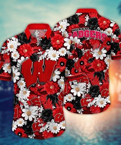 Wisconsin Badgers NCAA Flower Hawaii Shirt For Fans Ver 3