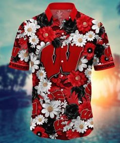 Wisconsin Badgers NCAA Flower Hawaii Shirt For Fans Ver 3
