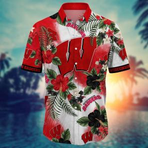 Wisconsin Badgers NCAA Flower Hawaii Shirt For Fans Ver 30