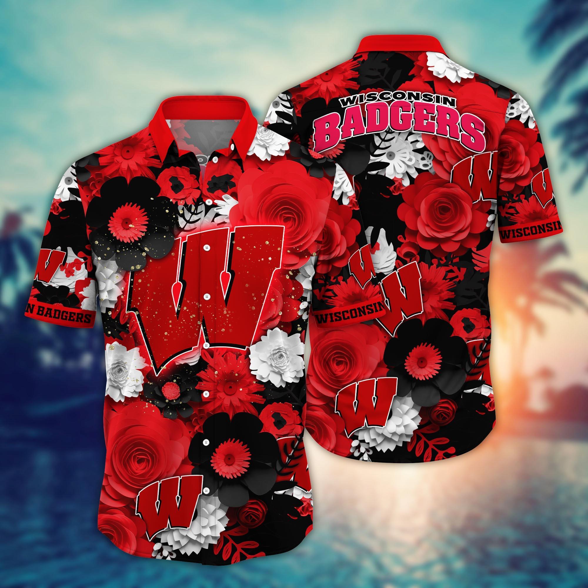 Wisconsin Badgers NCAA Flower Hawaii Shirt For Fans Ver 35